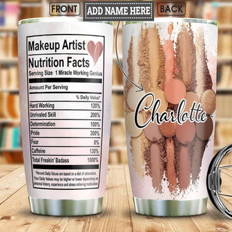 Makeup Artist Facts Personalized Stainless Steel Tumbler 20Oz - Thegiftio UK