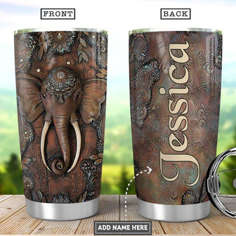 Mandala Elephant Personalized Stainless Steel Tumbler 20Oz - Thegiftio UK