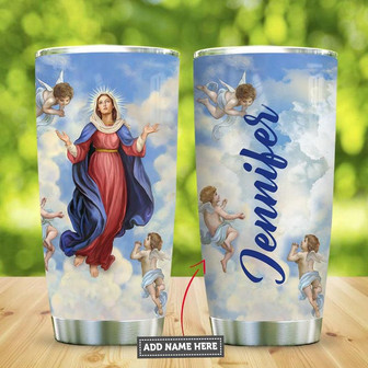 Mary Our Lady In Heaven Personalized Stainless Steel Tumbler 20Oz - Thegiftio UK