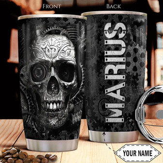 Mechanic Skull Personalized Stainless Steel Tumbler 20Oz - Thegiftio UK