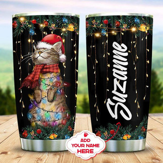 Meowy Christmas Personalized Stainless Steel Tumbler 20Oz - Thegiftio UK