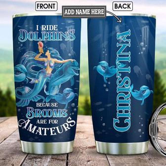 Mermaid Dolphins Personalized Stainless Steel Tumbler 20Oz - Thegiftio UK