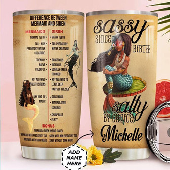 Mermaid Personalized Stainless Steel Tumbler 20Oz - Thegiftio UK