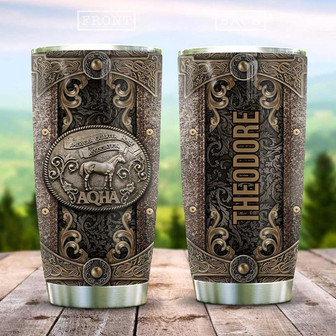 Metal Style American Quarter Horse Personalized Stainless Steel Tumbler 20Oz - Thegiftio UK