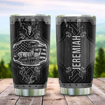 Metal Style Deer Hunting Personalized Stainless Steel Tumbler 20Oz - Thegiftio UK