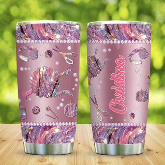 Metal Style Jewelry Crochet Personalized Stainless Steel Tumbler 20Oz - Thegiftio UK
