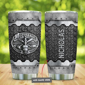 Metal Style Mechanic Personalized Stainless Steel Tumbler 20Oz - Thegiftio UK