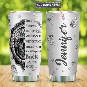 Metal Style Skull Whisper Personalized Stainless Steel Tumbler 20Oz - Thegiftio UK