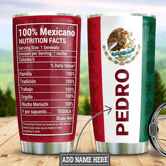 Mexican Facts Personalized Stainless Steel Tumbler 20Oz - Thegiftio