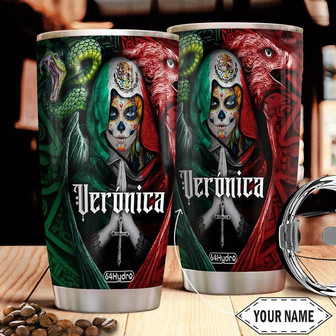 Mexican Sugarskull Personalized Stainless Steel Tumbler 20Oz - Thegiftio