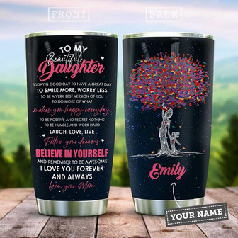 Mom To Daughter Personalized Stainless Steel Tumbler 20Oz - Thegiftio UK
