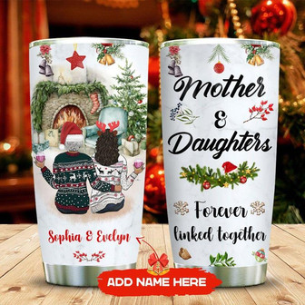 Mother And Daughter In Christmas Personalized Stainless Steel Tumbler 20Oz - Thegiftio UK