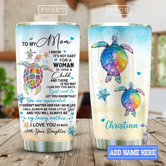 Mother And Daughter Colorful Turtle Personalized Stainless Steel Tumbler 20Oz - Thegiftio UK