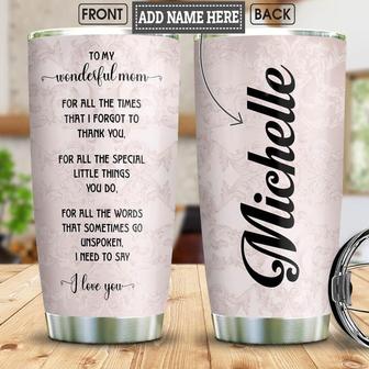 Mother Letter Personalized Stainless Steel Tumbler 20Oz - Thegiftio UK