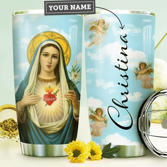 Mother Mary Personalized Stainless Steel Tumbler 20Oz - Thegiftio UK