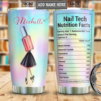 Nail Tech Facts Personalized Stainless Steel Tumbler 20Oz - Thegiftio UK