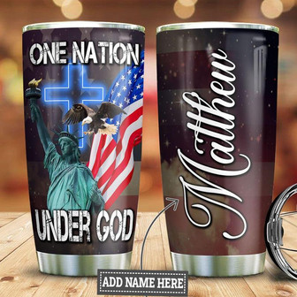 Nation Under God Personalized Stainless Steel Tumbler 20Oz - Thegiftio