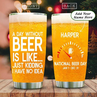 National Beer Day Personalized Stainless Steel Tumbler 20Oz - Thegiftio UK