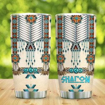 Native American Pattern Personalized Stainless Steel Tumbler 20Oz - Thegiftio UK