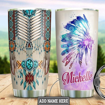 Native American Personalized Stainless Steel Tumbler 20Oz - Thegiftio UK