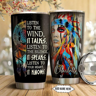 Native American Personalized Stainless Steel Tumbler 20Oz - Thegiftio UK