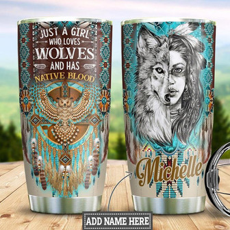 Native American Personalized Stainless Steel Tumbler 20Oz - Thegiftio UK
