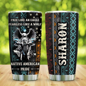 Native American Pride Personalized Stainless Steel Tumbler 20Oz - Thegiftio UK