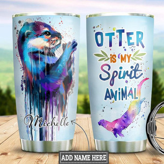 Otter Personalized Stainless Steel Tumbler 20Oz - Thegiftio