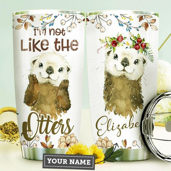 Otter Personalized Stainless Steel Tumbler 20Oz - Thegiftio