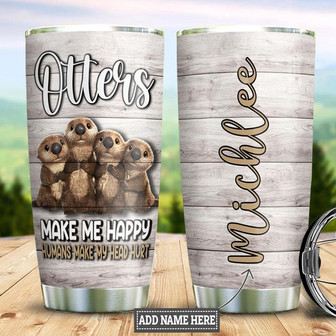 Otter Personalized Stainless Steel Tumbler 20Oz - Thegiftio