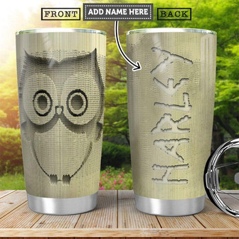 Owl Book Folding Personalized Stainless Steel Tumbler 20Oz - Thegiftio UK