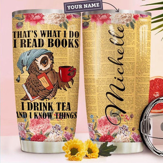 Owl Book Personalized Stainless Steel Tumbler 20Oz - Thegiftio UK