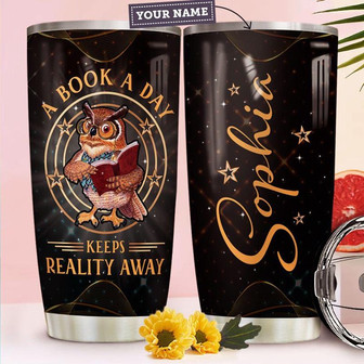 Owl Book Personalized Stainless Steel Tumbler 20Oz - Thegiftio UK