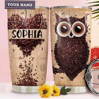 Owl Coffee Personalized Stainless Steel Tumbler 20Oz - Thegiftio UK