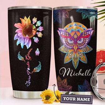 Owl Mandala Personalized Stainless Steel Tumbler 20Oz - Thegiftio UK