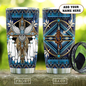 Owl Native American Personalized Stainless Steel Tumbler 20Oz - Thegiftio UK