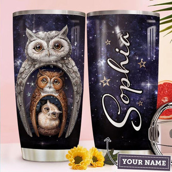 Owl Personalized Stainless Steel Tumbler 20Oz - Thegiftio UK