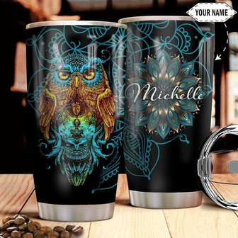 Owl Personalized Stainless Steel Tumbler 20Oz - Thegiftio UK