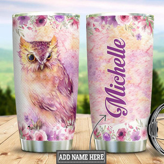 Owl Personalized Stainless Steel Tumbler 20Oz - Thegiftio UK