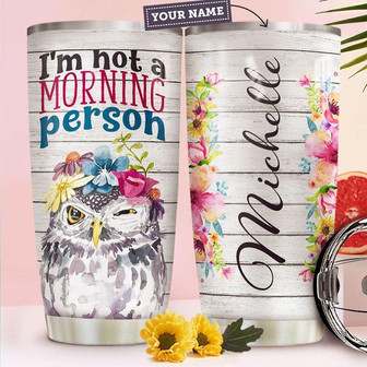 Owl Personalized Stainless Steel Tumbler 20Oz - Thegiftio UK