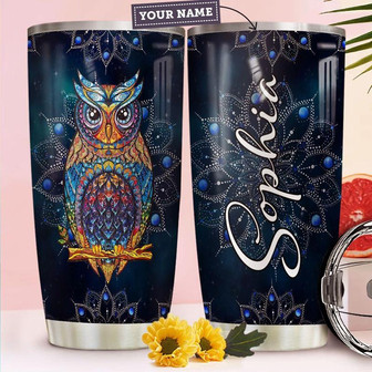 Owl Personalized Stainless Steel Tumbler 20Oz - Thegiftio UK