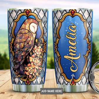 Owl Personalized Stainless Steel Tumbler 20Oz - Thegiftio UK
