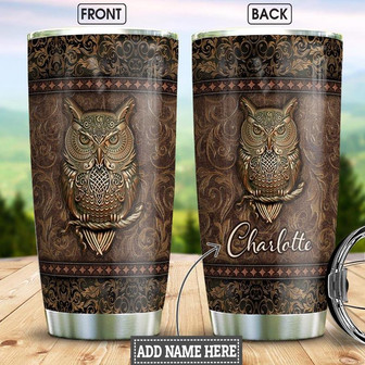 Owl Personalized Stainless Steel Tumbler 20Oz - Thegiftio UK