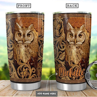 Owl Vintage Personalized Stainless Steel Tumbler 20Oz - Thegiftio