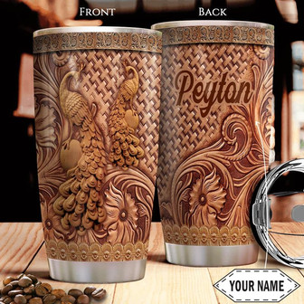 Peacock Personalized Stainless Steel Tumbler 20Oz - Thegiftio UK