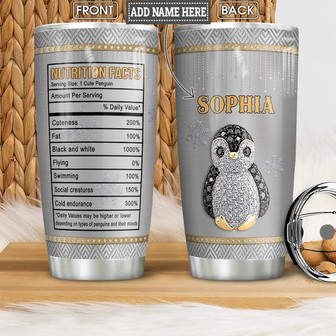 Penguin Facts Personalized Stainless Steel Tumbler 20Oz - Thegiftio UK
