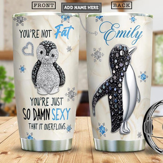 Penguin Jewelry Style Personalized Stainless Steel Tumbler 20Oz - Thegiftio UK