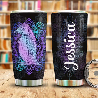 Penguin Mandala Personalized Stainless Steel Tumbler 20Oz - Thegiftio UK