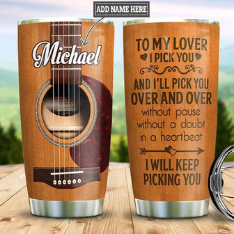 Personalized Acoustic Guitar To My Lover Stainless Steel Tumbler 20Oz - Thegiftio