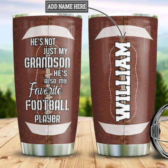 Personalized American Football To My Grandson Stainless Steel Tumbler 20Oz - Thegiftio UK